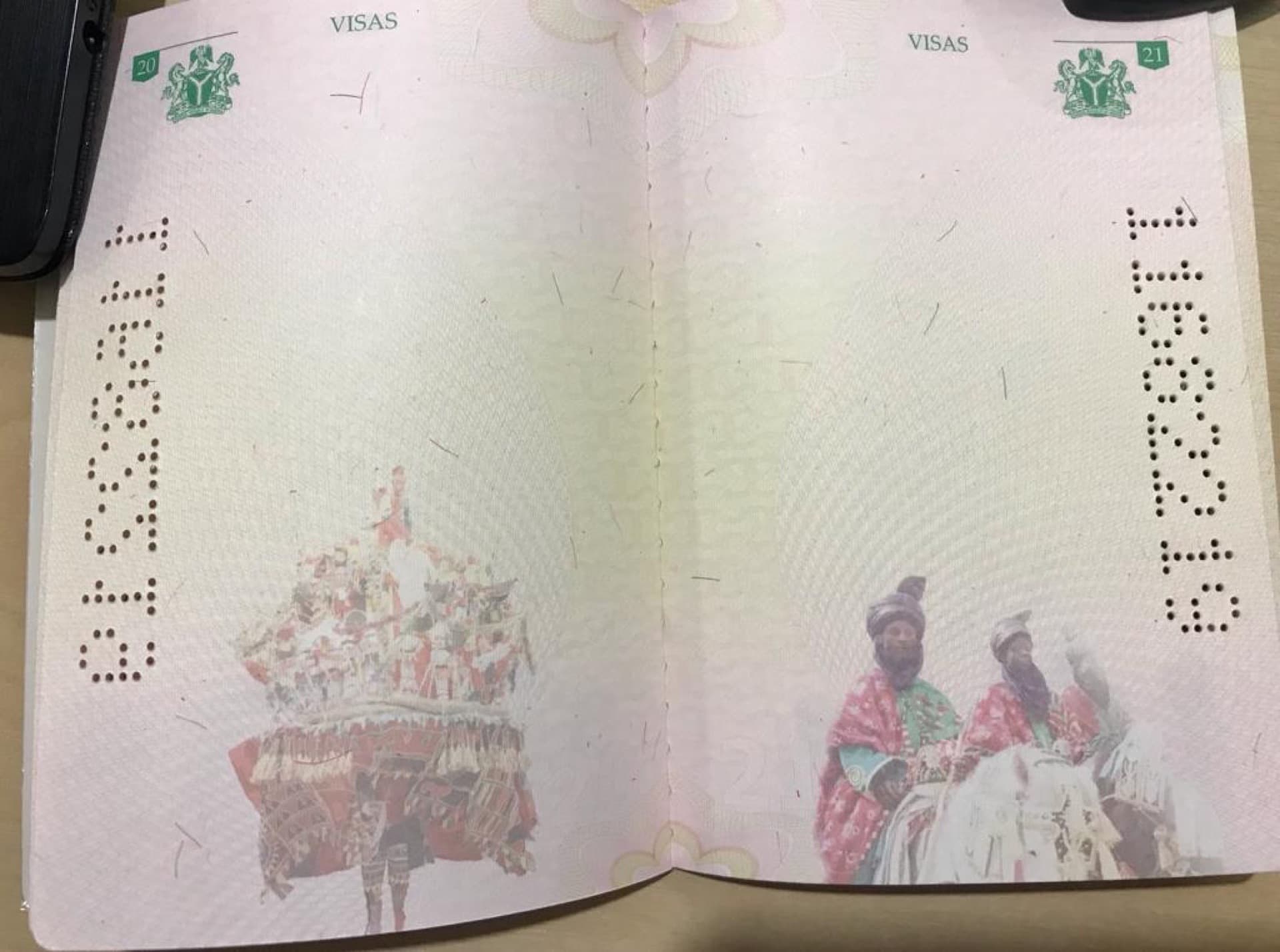 Nigerian international passport visa pages